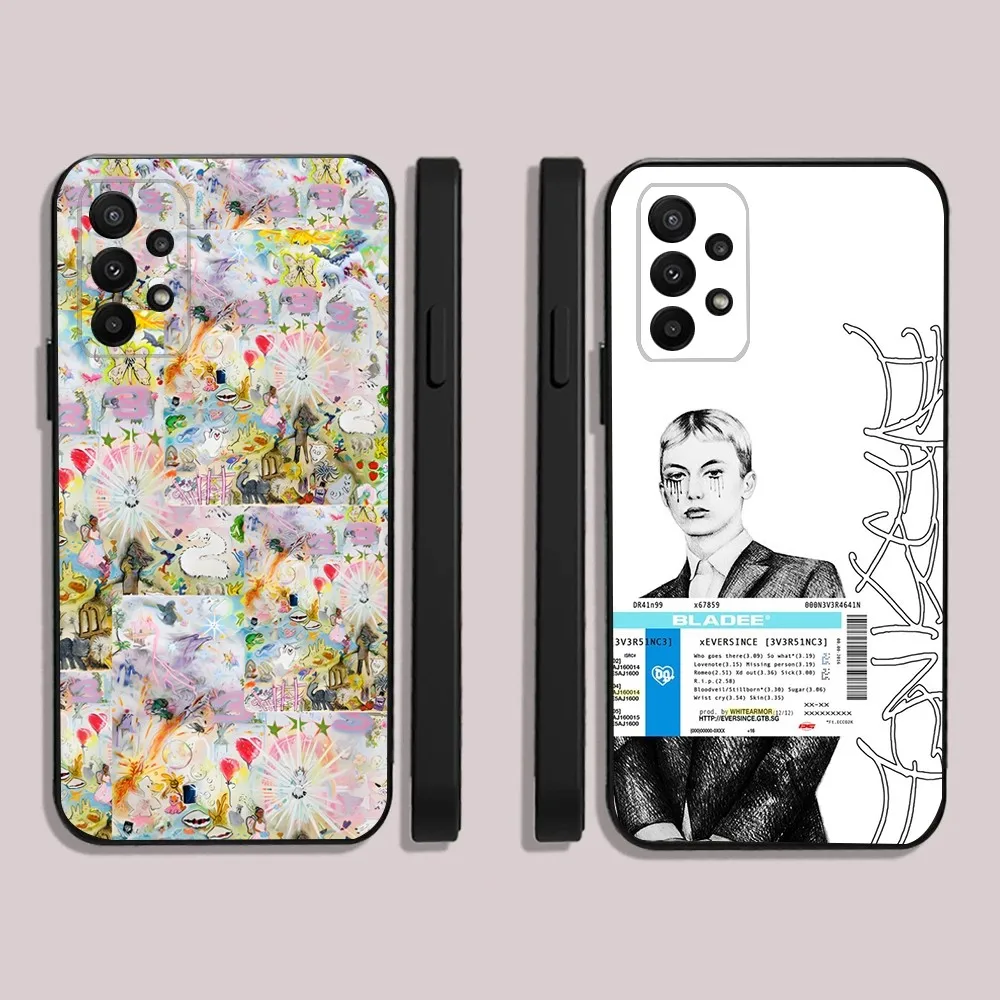 

Bladee 333 Drain Gang IceDancer Phone Case For Samsung S24,23,22,30,21,10,9,Ultra,Plus,Lite,FE,5G Black Soft Case