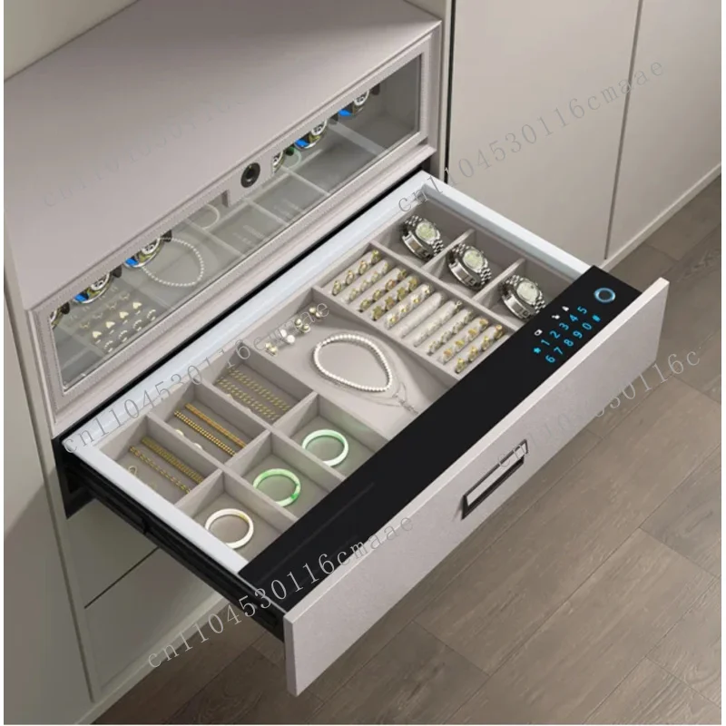 Wholesale Smart Concealed Cashier Built in Fingerprint Password Deposit Safe Box Drawer Wardrobe Fittings