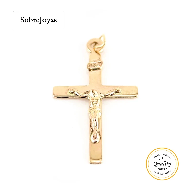 

Cross Charm 14K Gold Filled Crucifix Cross Charm Religious Spiritual Pendant Accessories Pendants Wholesale Jewelry Findings