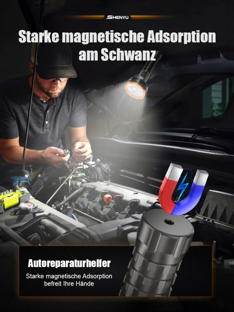 Strong Light High Power Flashlight Emergency Lotus Lantern Long-Range Emergency Flashlight Diving Flashlight Life Rescue