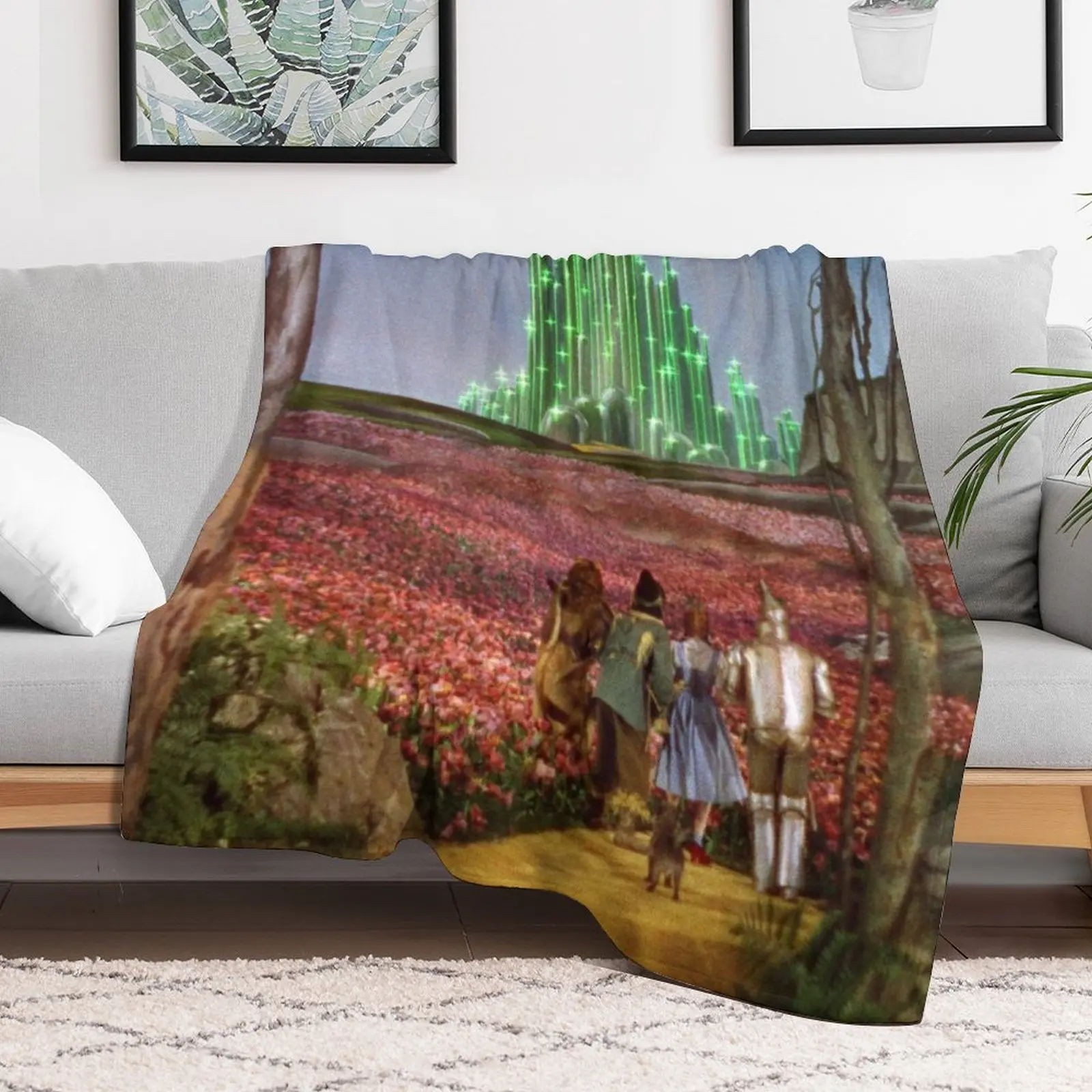 The Wizard of Oz Emerald City Landscape Throw Blanket Soft Comfort Blanket for Reading Watching TV