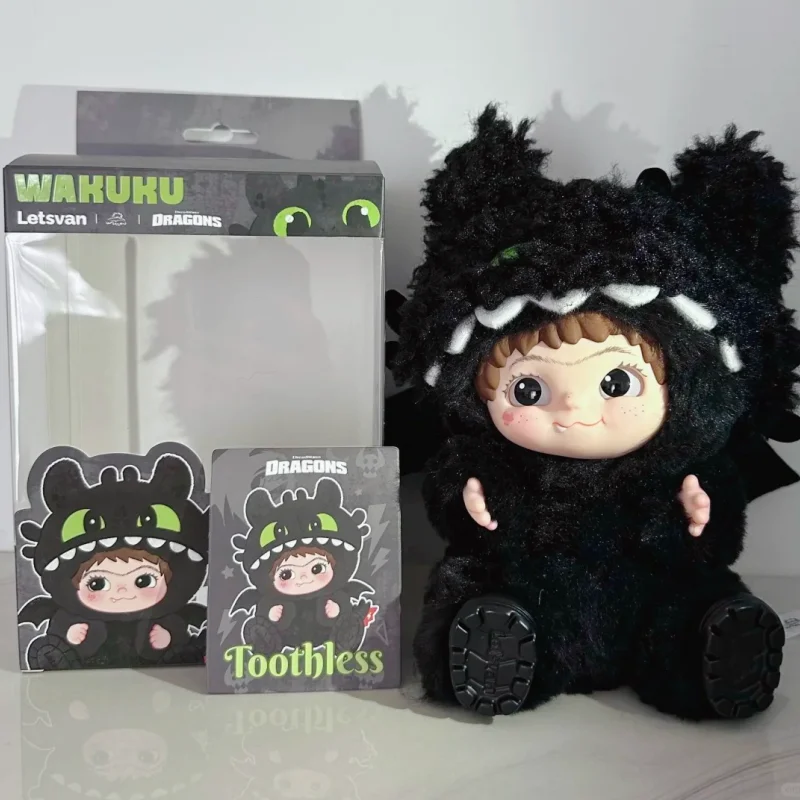 متوفر في المخزون سلسلة جديدة أصلية من سلسلة Wakuku Dragon Taming Master إصدار محدود دمية بطاقة معلقة بدون أسنان هدايا أطفال خفيفة Sha Kawaii