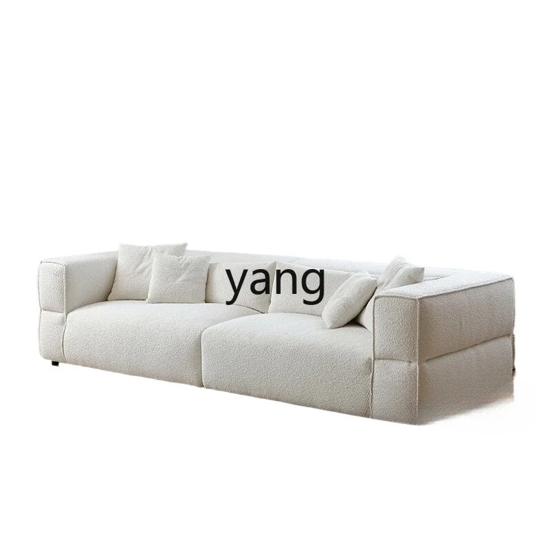 

Yjq fabric sofa modern simple small apartment retro cream wind snowflake velvet sofa