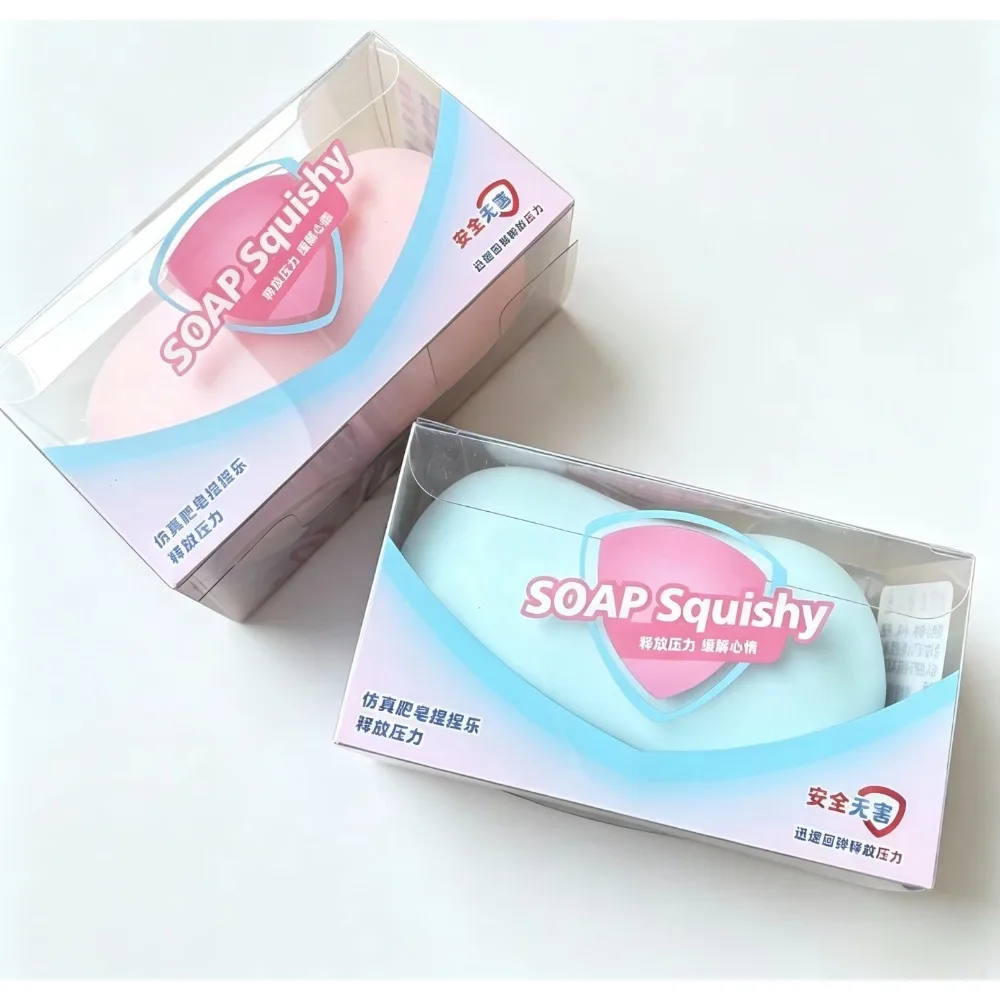 9JHandmade Simulated Soap Crispy Stress Ball - Fidget Squeeze Ball Round Block Filled ASMR Adult Anxiety Relief Toy image 6