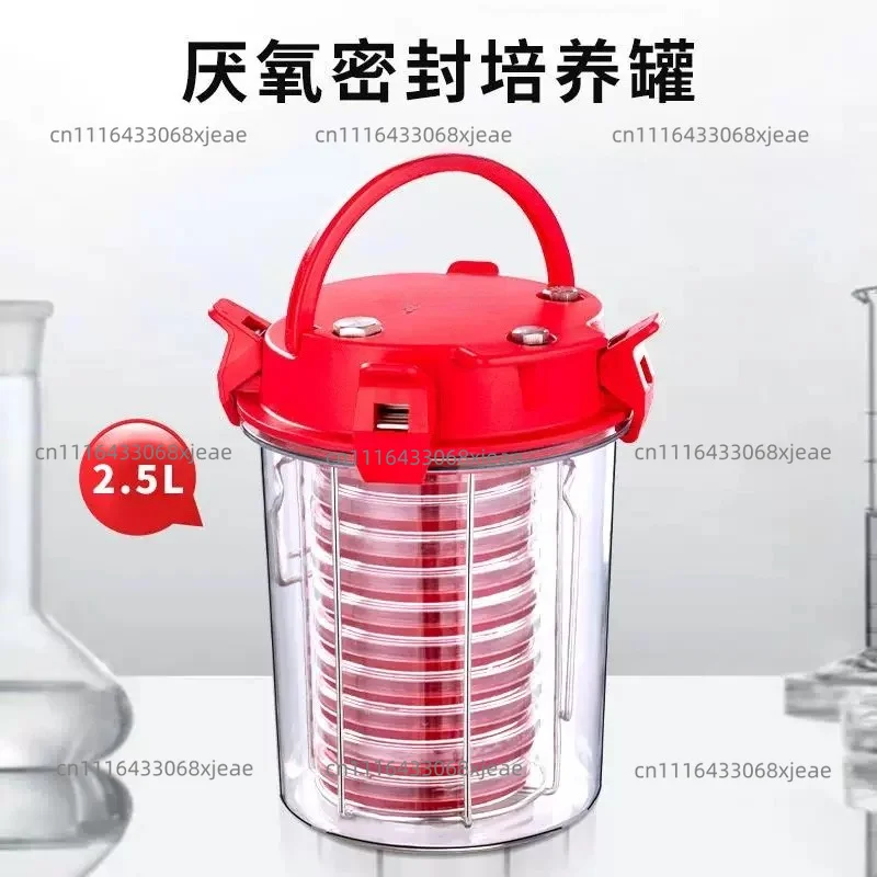 Transparent 2.5L Oxime Chamber Sealed Tank  Microbial Anaerobic Cultivation Tank with Sheet Rack