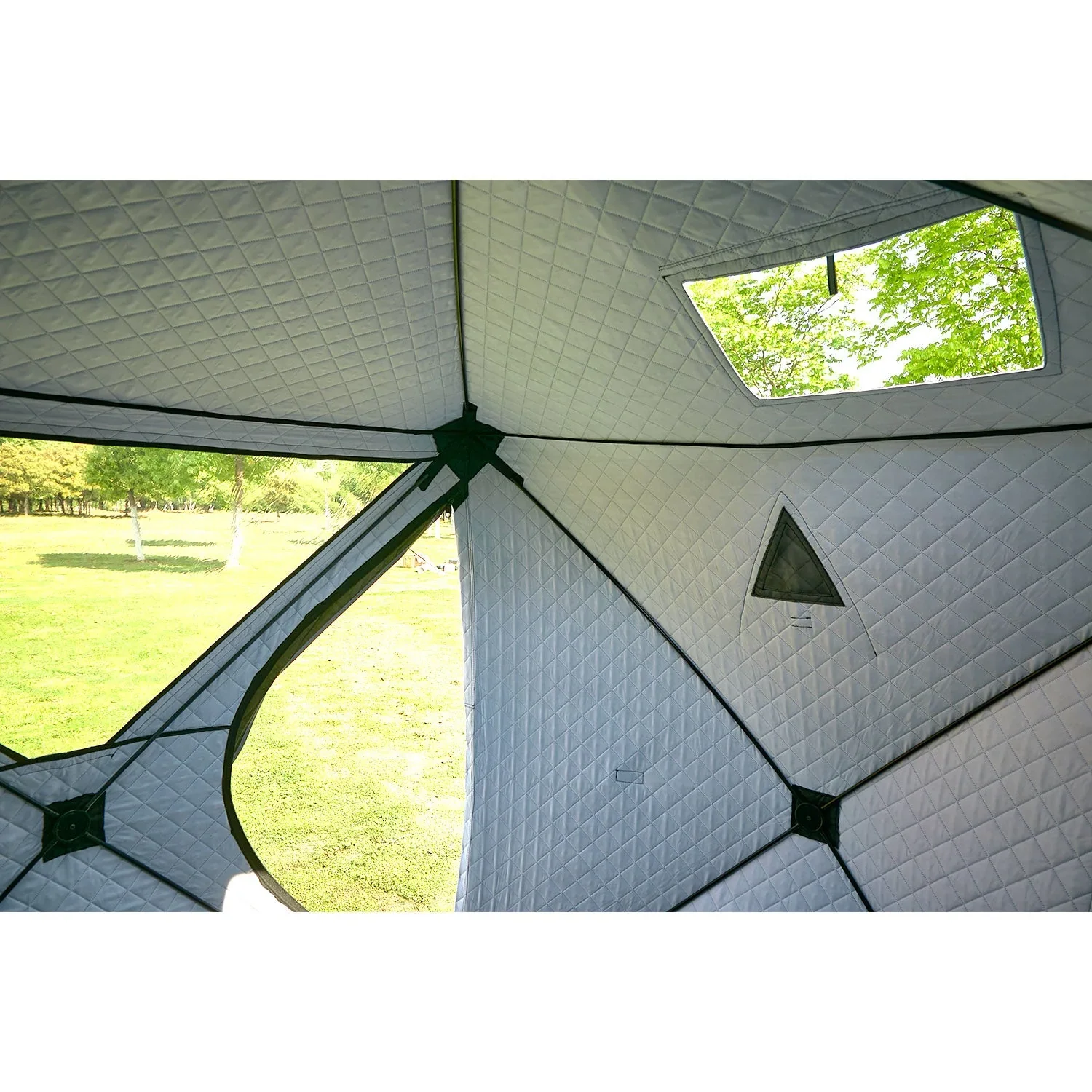 Portable Outdoor Wood Burning Sauna Room Tent Double Layer Four-Season Grill Carbon Fiber Pole 210D Oxford Cloth for Parties