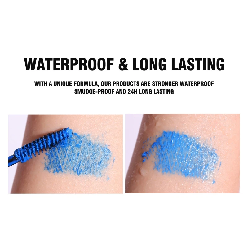 Fluorescent Mascara Lengthening for Eyelash Extension Eye Makeup Party Colorful Lashes Long Lasting Waterproof Luminous Mascara