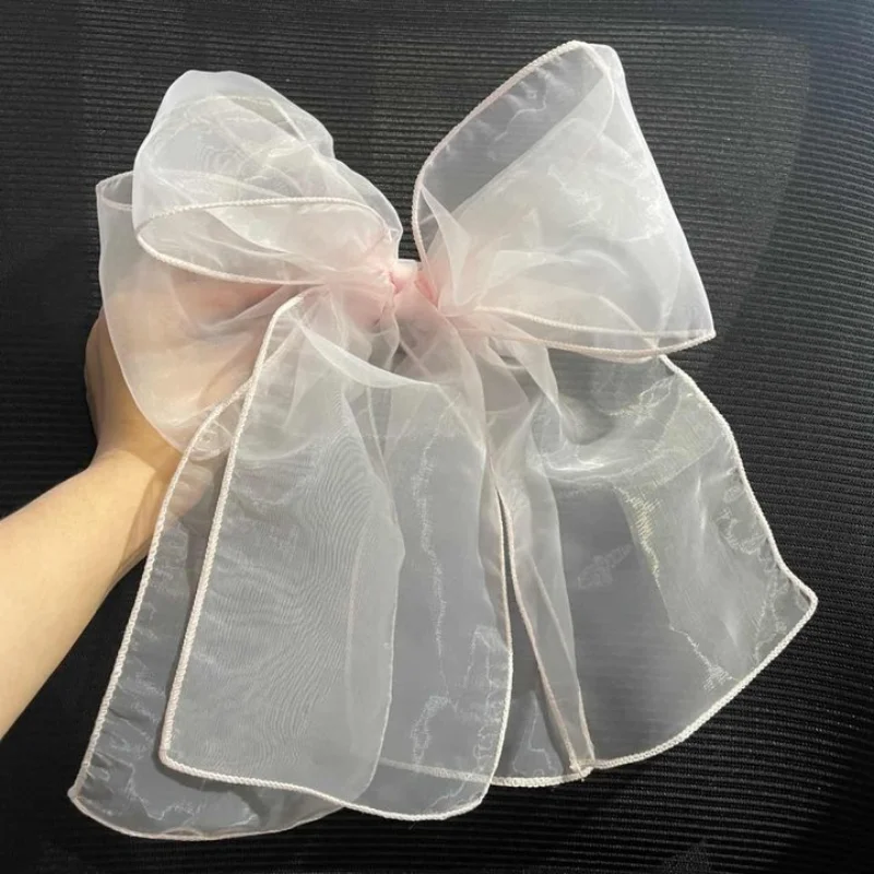 Horquilla de lazo de Organza de doble capa para mujer, pinzas para el cabello de primavera dulce, accesorios para el cabello de moda para niña 2023