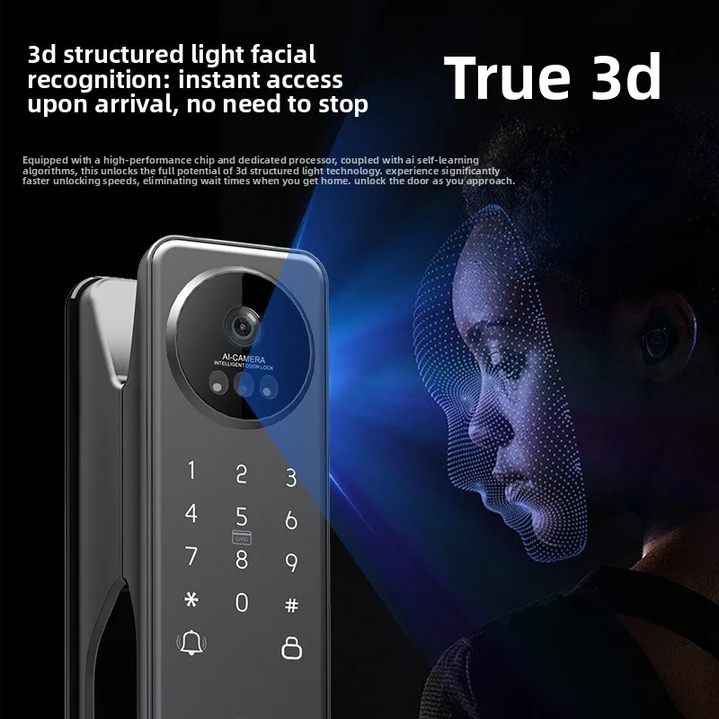 Automatic fingerprint  Graffiti smart  Household anti-theft door Electronic  Cat eye facial recognition smart lock