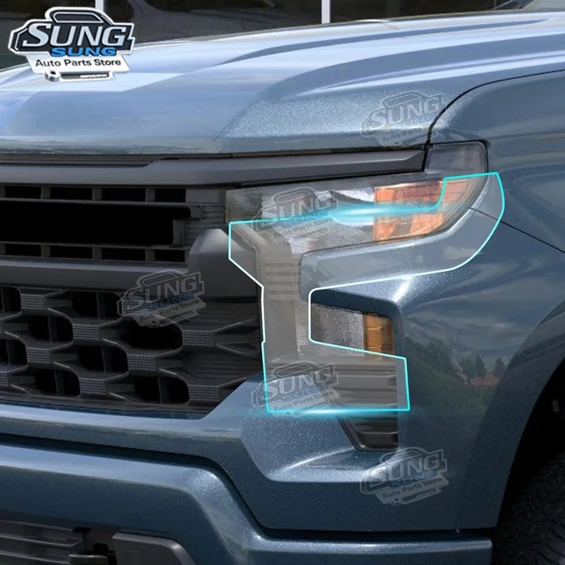 

Для Chevrolet Silverado 1500 2019-2024 предварительно вырезанная защитная пленка для фар PPF, зеркало заднего вида из ТПУ, черное, прозрачное, против царапин