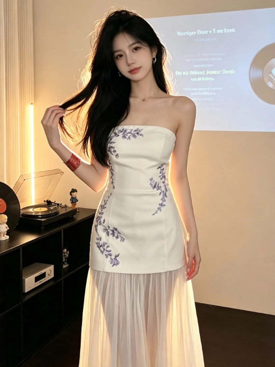 

Unique Stylish Gentle Wind Splice Slim Fit Long Tube Top Dress Summer Fashion High Waist Cotton Blend Dress for Women