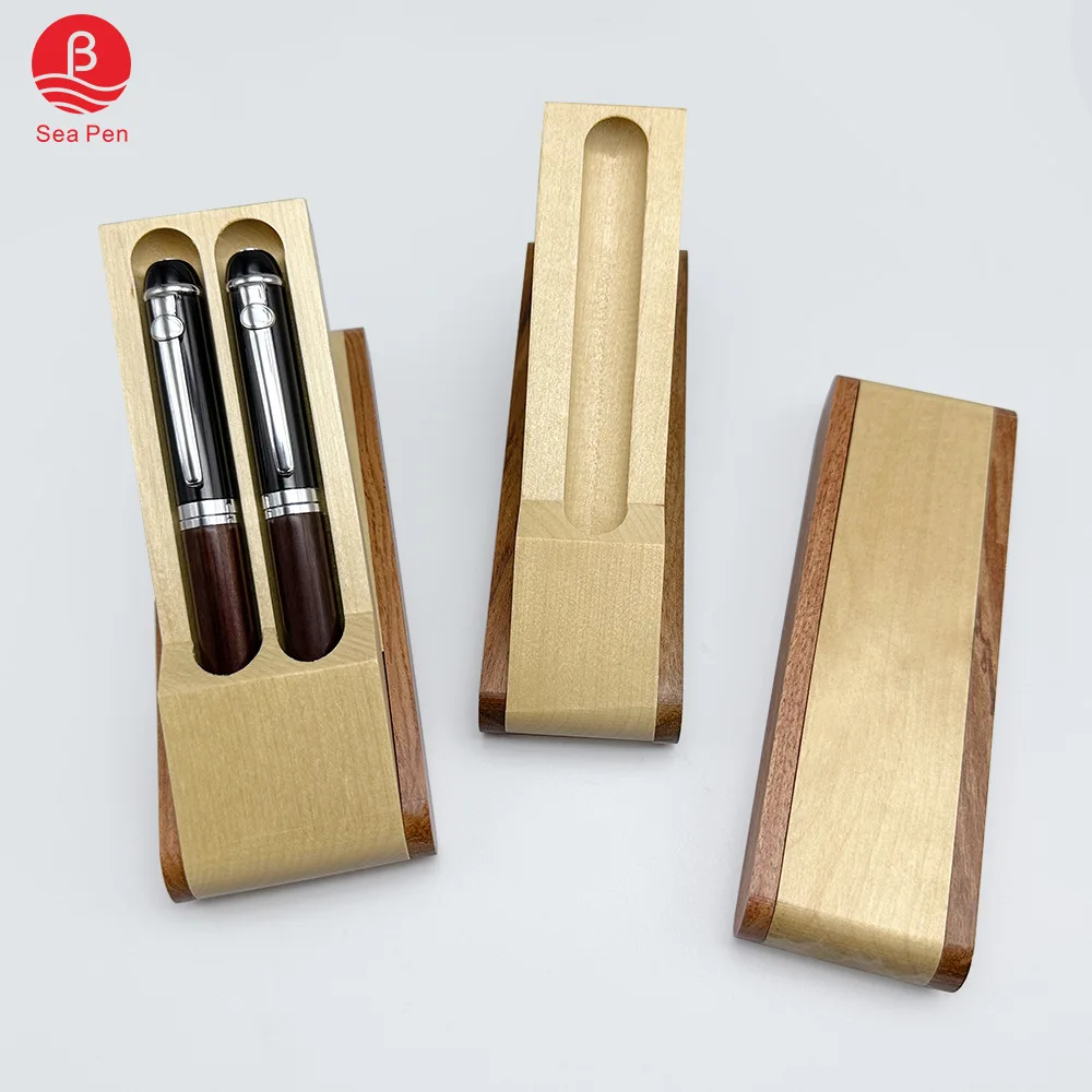 New multifunctional pen holder Pen storage box gift box high-quality solid wood office supplies business birthday gifts