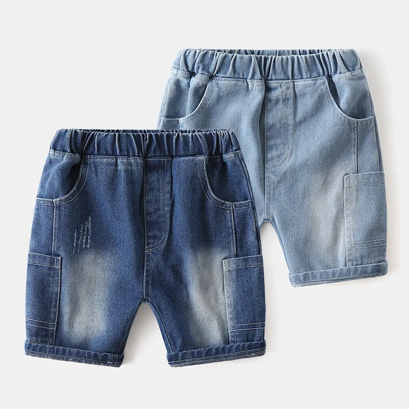 

Children's Summer Clothing Pants Wholesale New Boys' Jeans Children's Fifth Pants Baby Solid Color Shorts Fashion