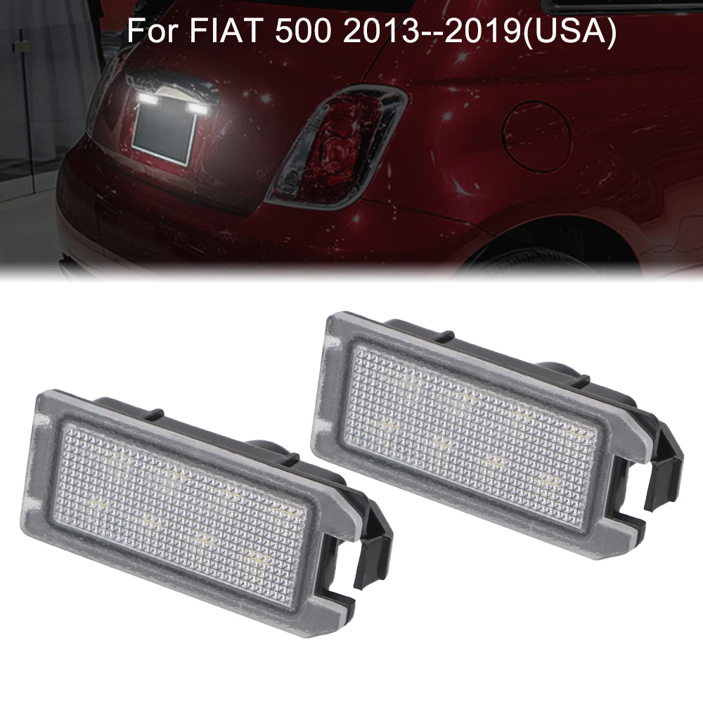 

License Lamp LED License Number Plate Light 50000H LED Interior 12V 0.17A 5700K White 2Pcs for FIAT 500C 2013--2019 Car Lamp