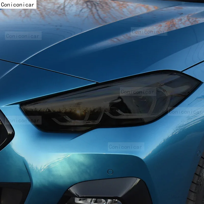 لسيارات BMW 2 Series F44 Gran Coupe M235i مصباح السيارة الأمامي الشفاف المدخن الأسود الغطاء الواقي فيلم ملصق من البولي يوريثان ملحقات PPF