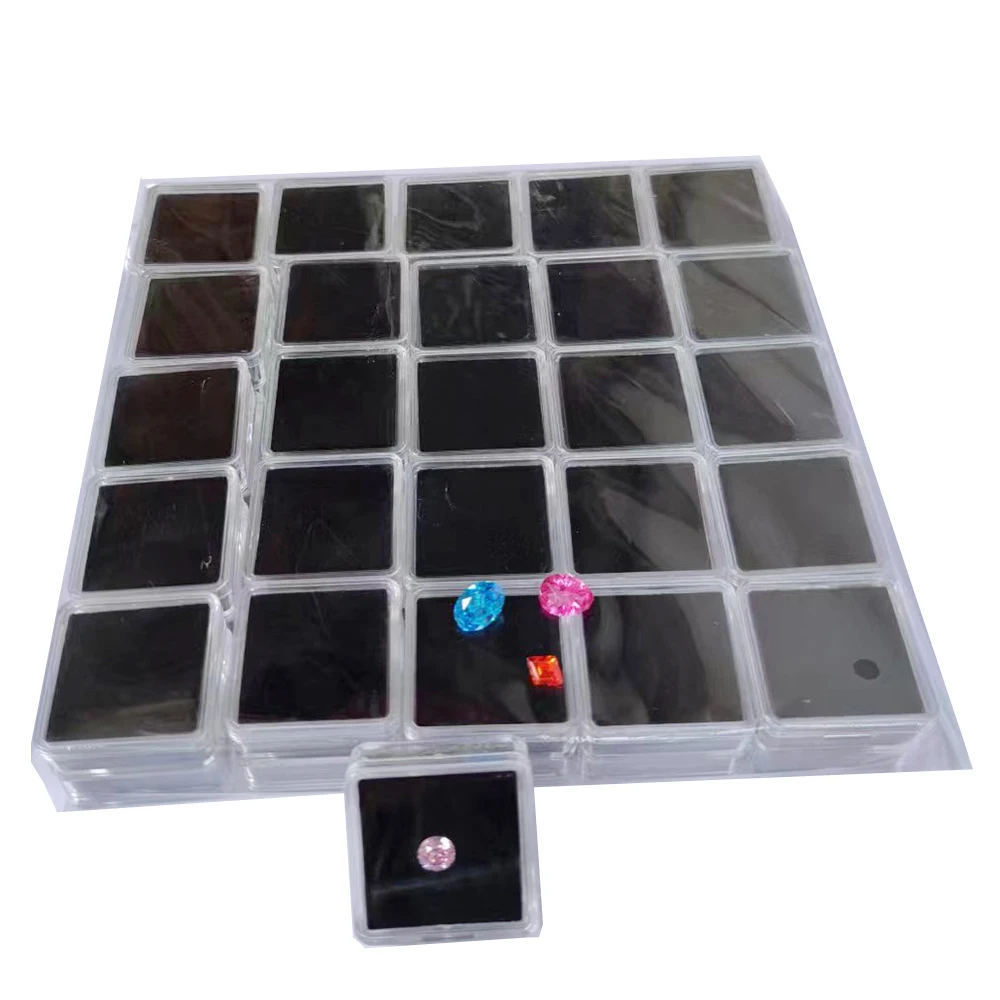 50Pcs Loose Diamond Display Box Transparent Gemstone Storage Case Piercing Jewellery Gems Organizer Stone Gift Packaging Box