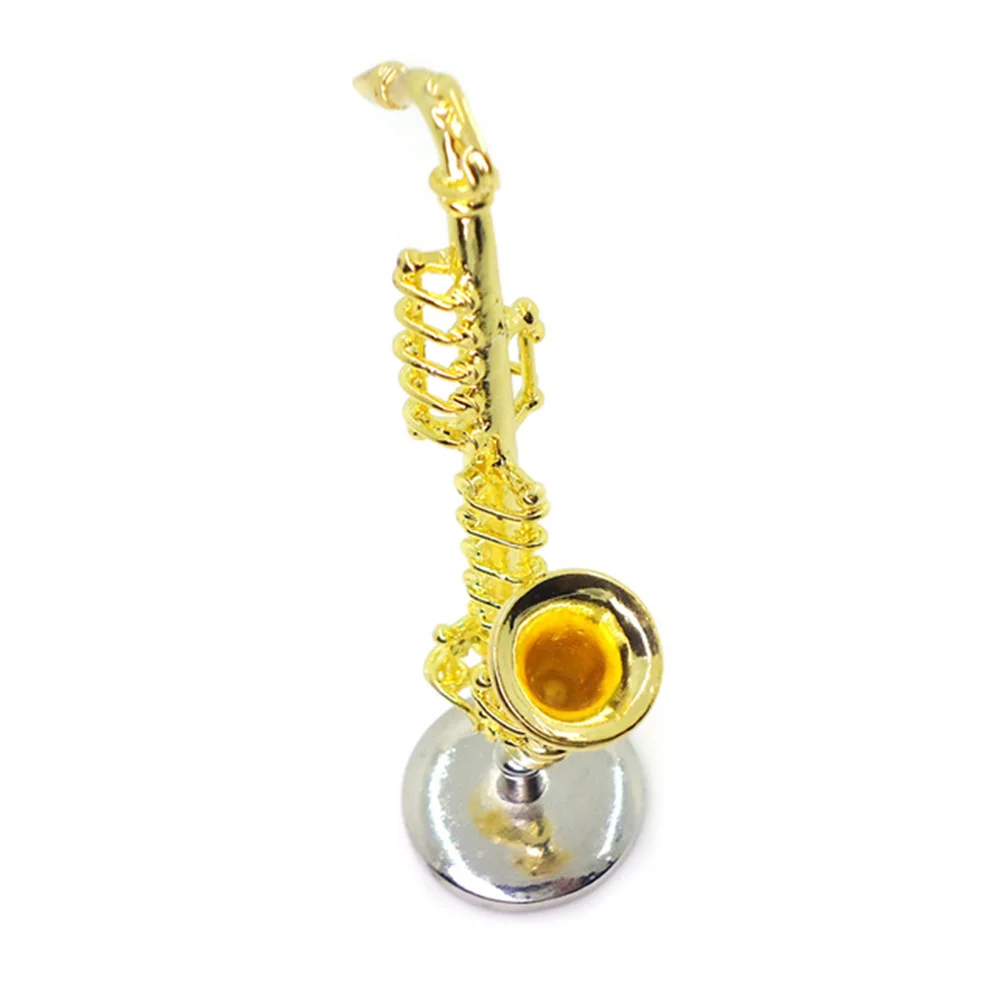 Home Decor Saxophone Toy Kid Instrument House Mini Dollhouse Musical Decoration