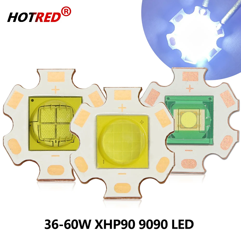 DC3V/6V/9V XHP90 LED High Power 9090 SMD Chip Bead 36W 45W 50W 6A 9A 12A 16A  Cold White Car Head/Flashlight Diving lamp Source