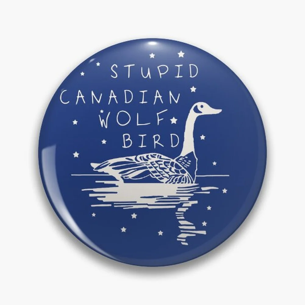 Stupid Canadian Wolf Bird Heated Rivalry 2025 Pin Holographic Star Heart Pin Brooches Laminated Button Fashion Accessory