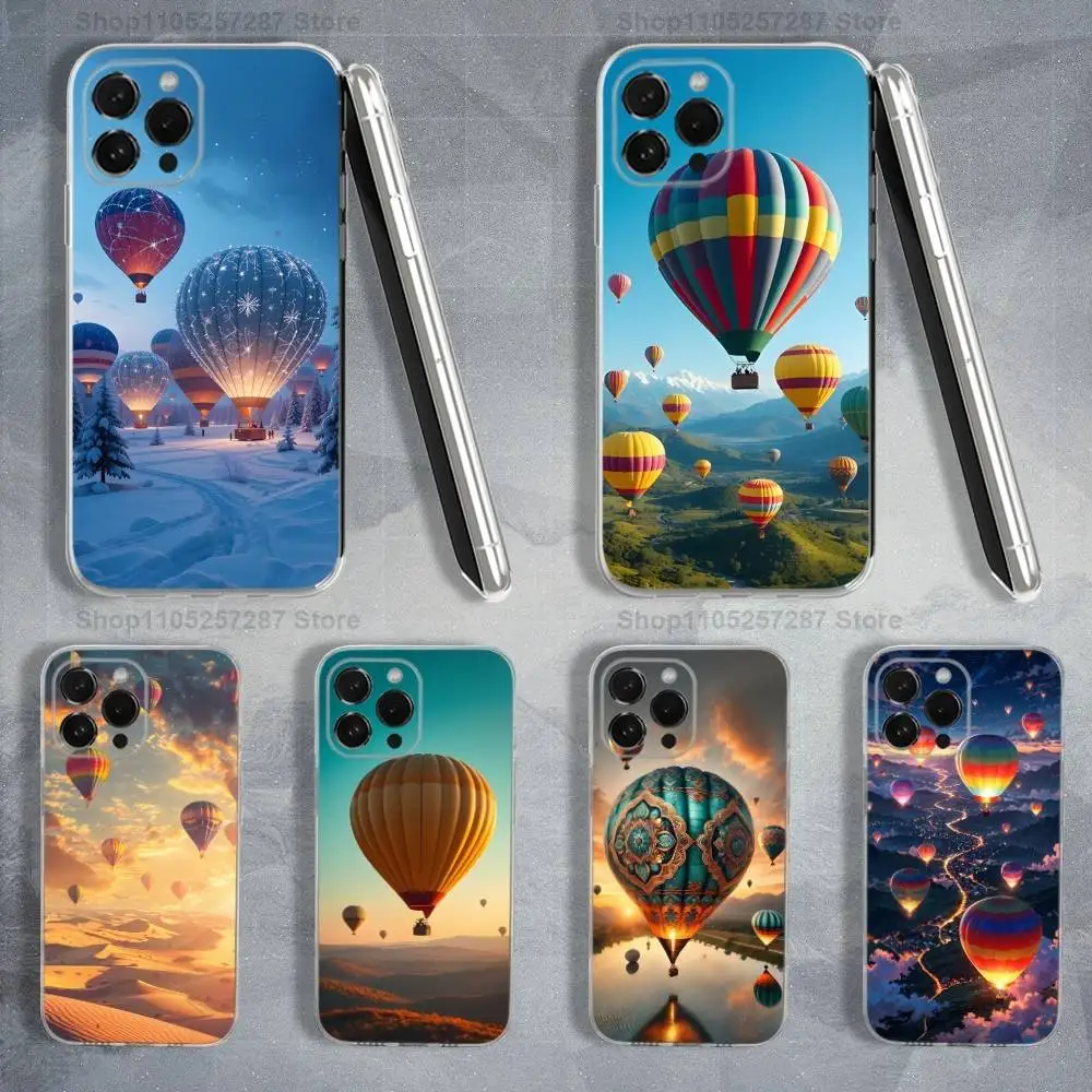 

Cartoo Hot Air Balloon Case For iPhone X,14,16,Mini,XS,SE,12,15,Pro,17,Plus,11,Max,13,XR,Transparent Soft Cover