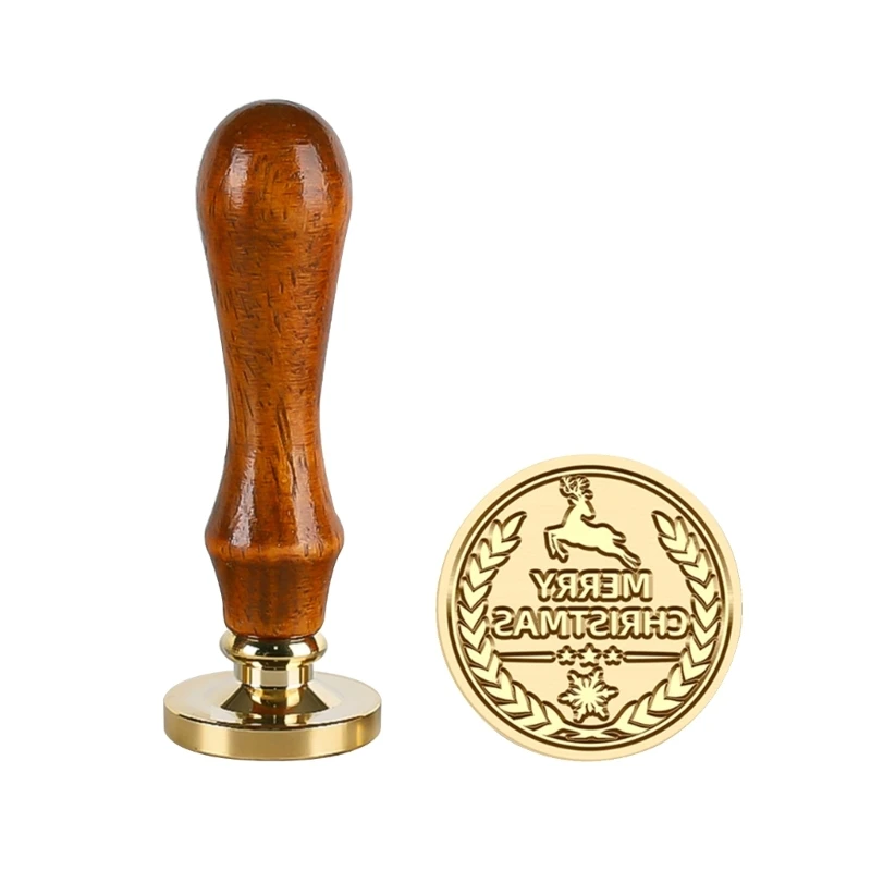 Testa timbro cera con manico in legno Set regali per sigillo per buste carta