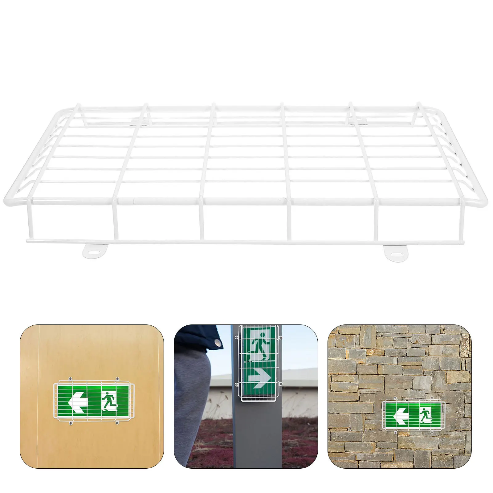 

Emergency Exit Light Protection Cover Wire Guard Durable Iron Wire Mesh Protective Cage for Exit Sign Commercial Emergency Light
