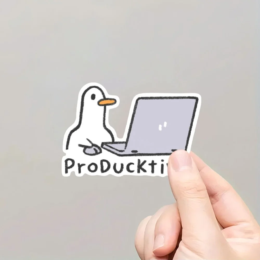 2pcs Cute Goose Laptop Stickers Removable Laptop Decals Waterproof Stickers Notebook Computer Decoration Gift for Adults