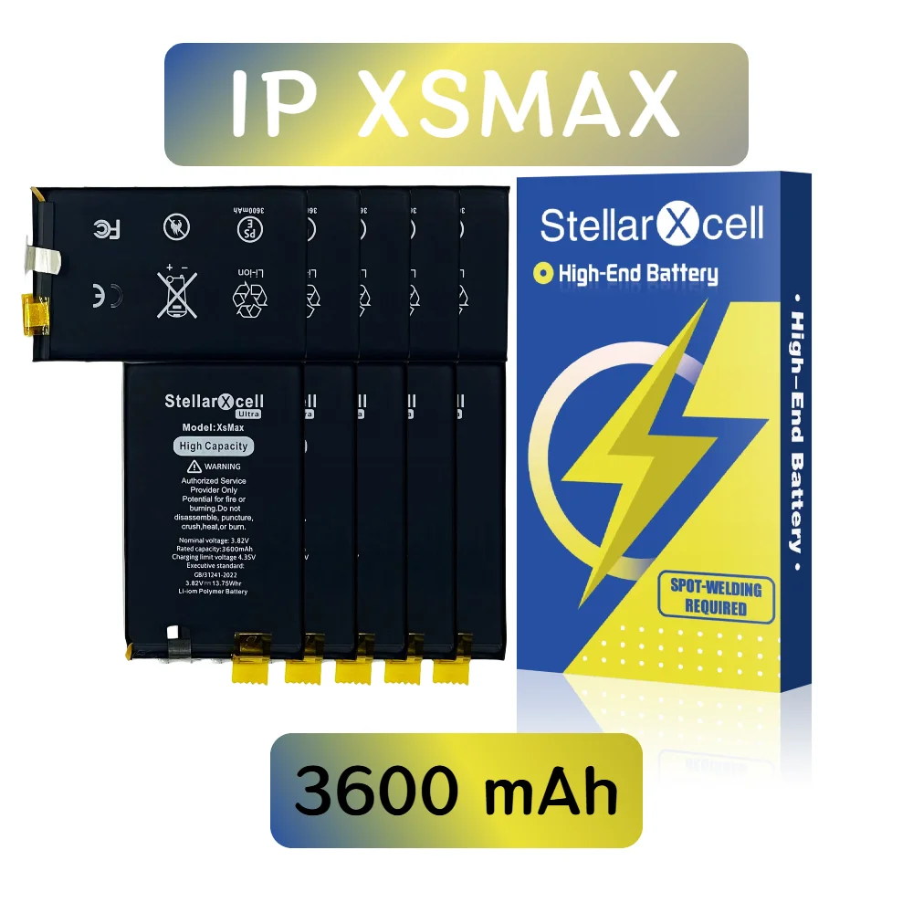 

5 шт. StellarXcell Ultra аккумуляторный элемент без гибкого разъема для iPhone iPhoneXsmax, без всплывающего, для точечной сварки аккумулятора, без всплывающего сообщения