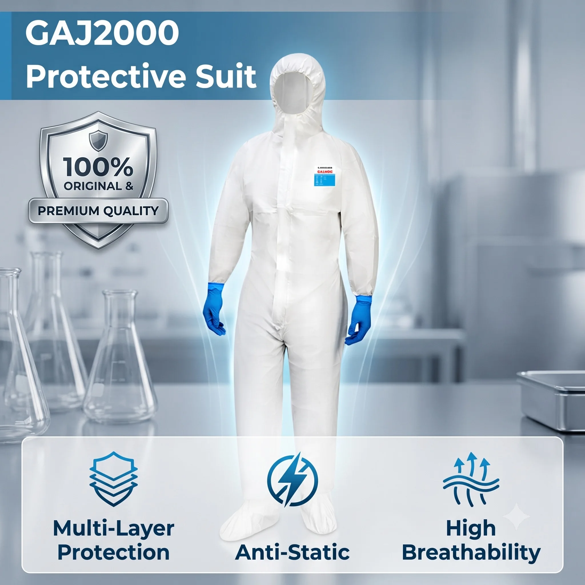 JUNYU GAJ2000 Disposable Breathable Dustproof Water Oil Resistant Work Safety Overall Anti Dust Spary Painting Decorating Labour