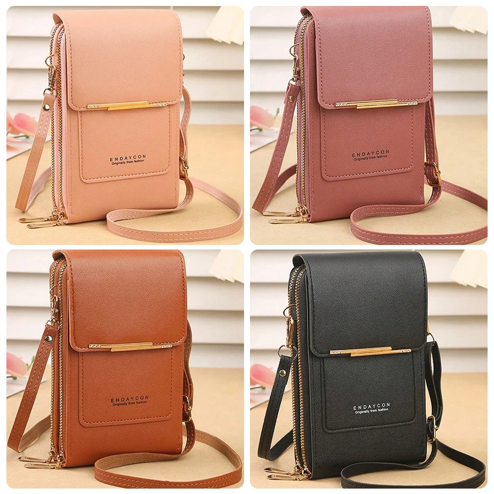 مجنون حقيبة الأزياء شاشة تعمل باللمس قفل الهاتف الخليوي حقيبة المرأة حامل بطاقة الهاتف المحمول حقيبة الكتف Crossbody #2