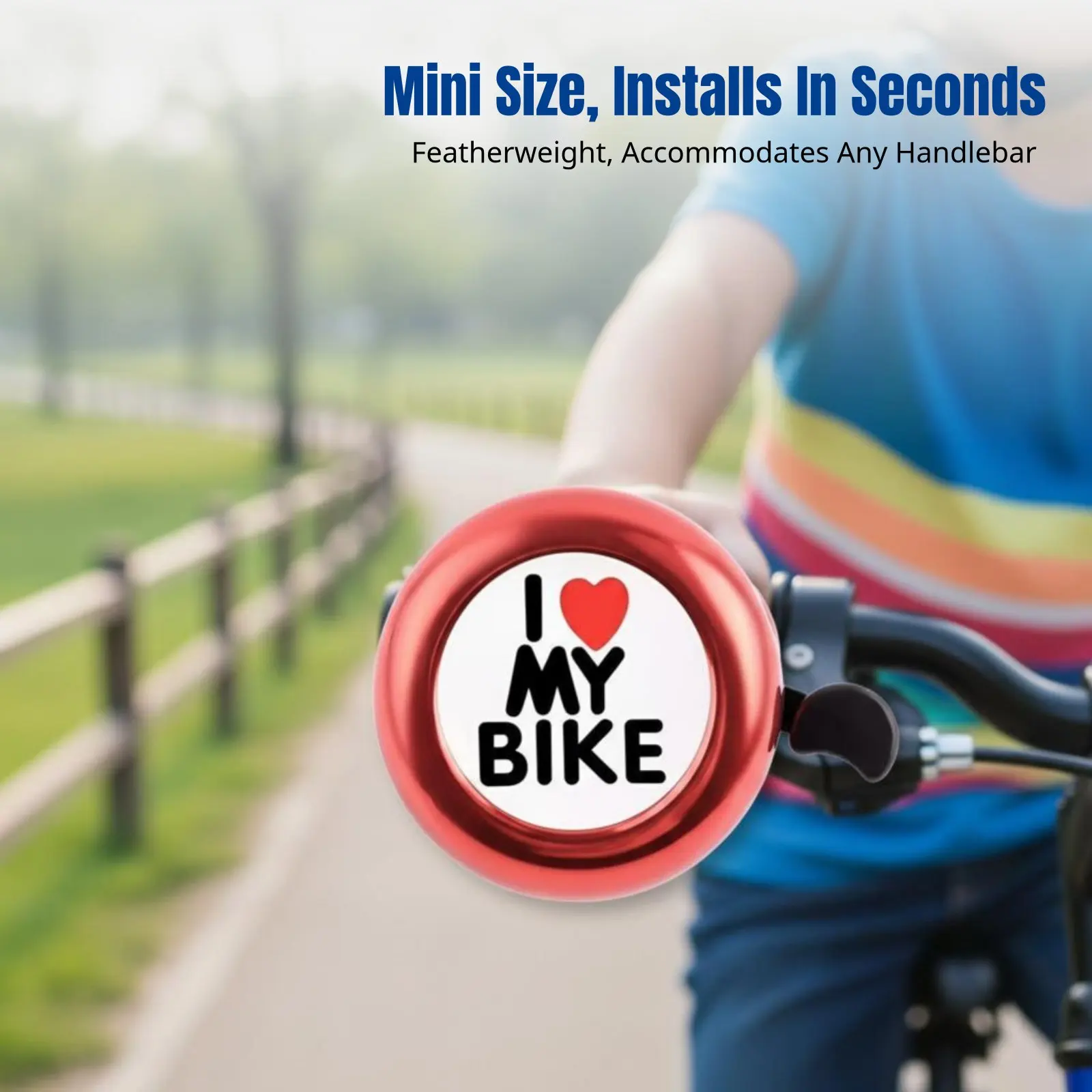 

Mini Aluminum Alloy Bike Bell for Kids, Loud Heart Print, Easy Install, Fits 2.2cm Handlebar, Random Color