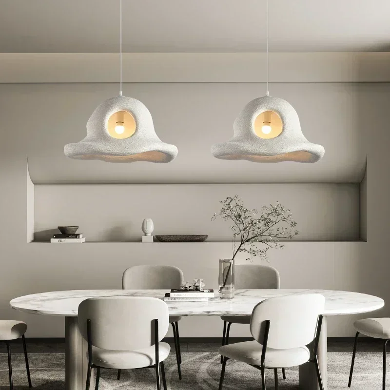 Wabi Sabi Kitchen Dinning Hanging Lamp Pendant Lamp Lights Fixtures Ceiling Oval Bean Modern Pendant Lights Resin Chandeliers