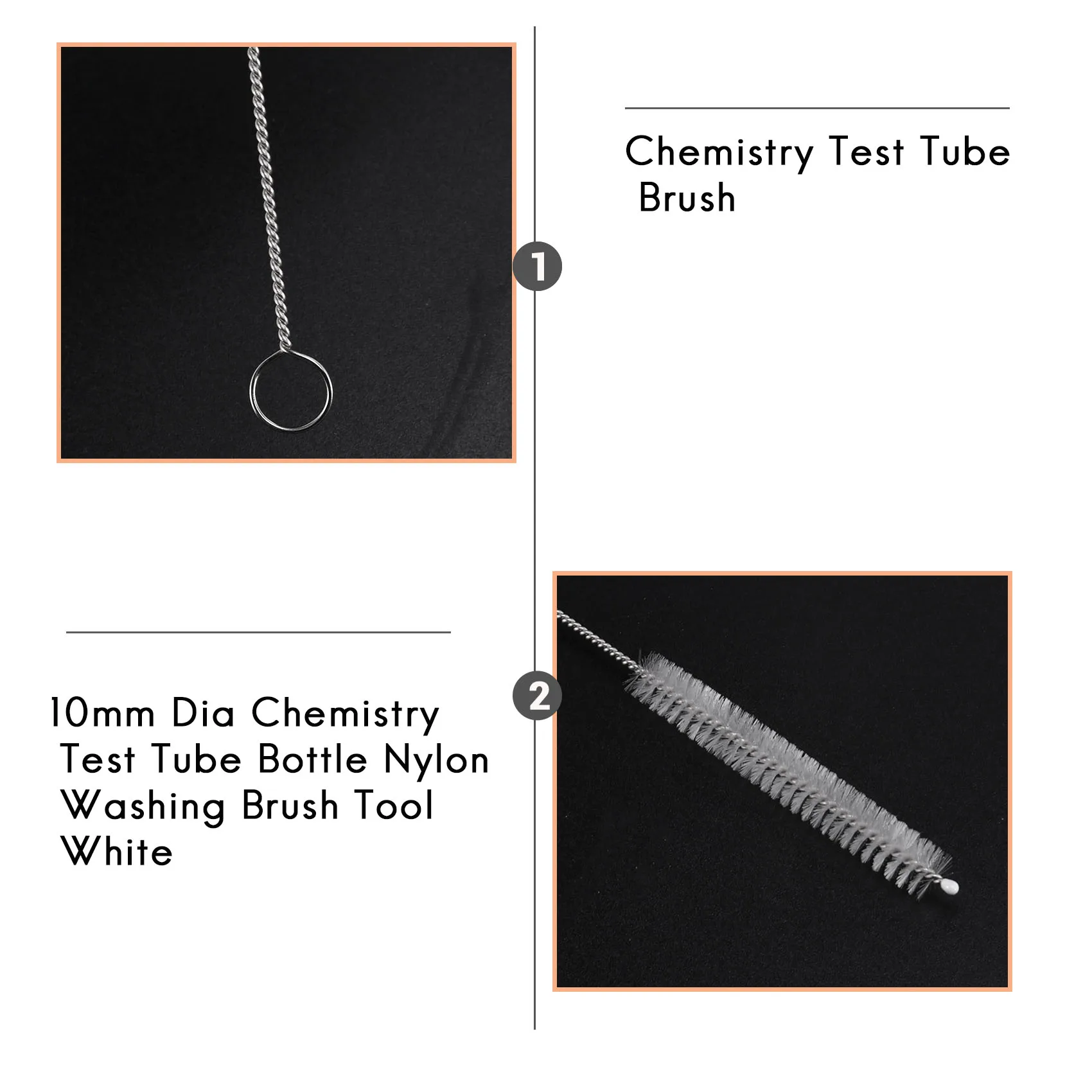 AT77 10 шт., диаметр 10 мм, химическая пробирка, бутылка, нейлоновая щетка для мытья, инструмент, белый