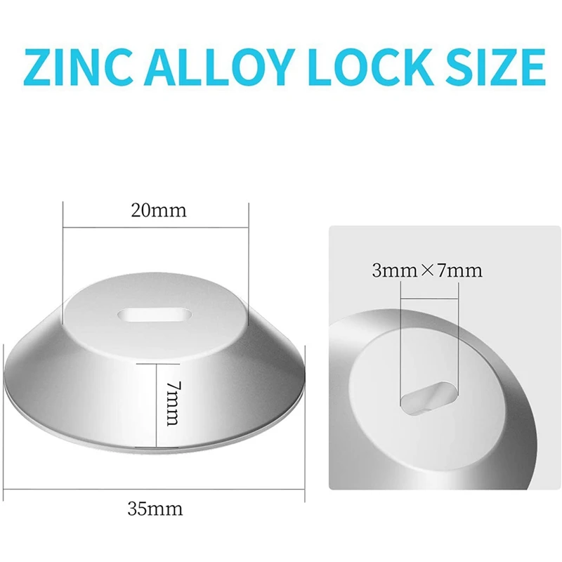 4X لوحة مرساة لوحة أمان لاصقة مع فتحة للكابلات لقفل أجهزة الكمبيوتر المحمولة والأجهزة اللوحية والشاشات والهواتف الذكية آيفون