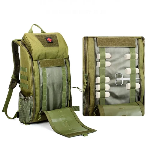 Imagen 2 del producto Mochila médica táctica para exteriores, mochila de gran capacidad para acampar y montañismo, bolsa de emergencia, bolsa de almacenamiento multifuncional