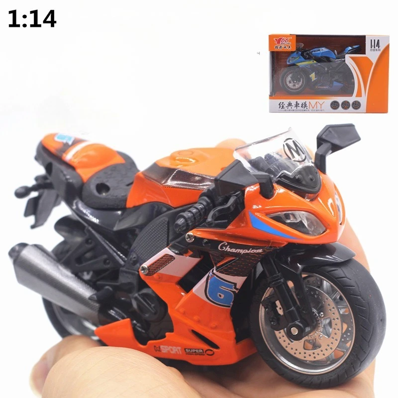 

1:14 Alloy motorcycle racing car with light and music model toy retro motorcycle model hot selling children's gift