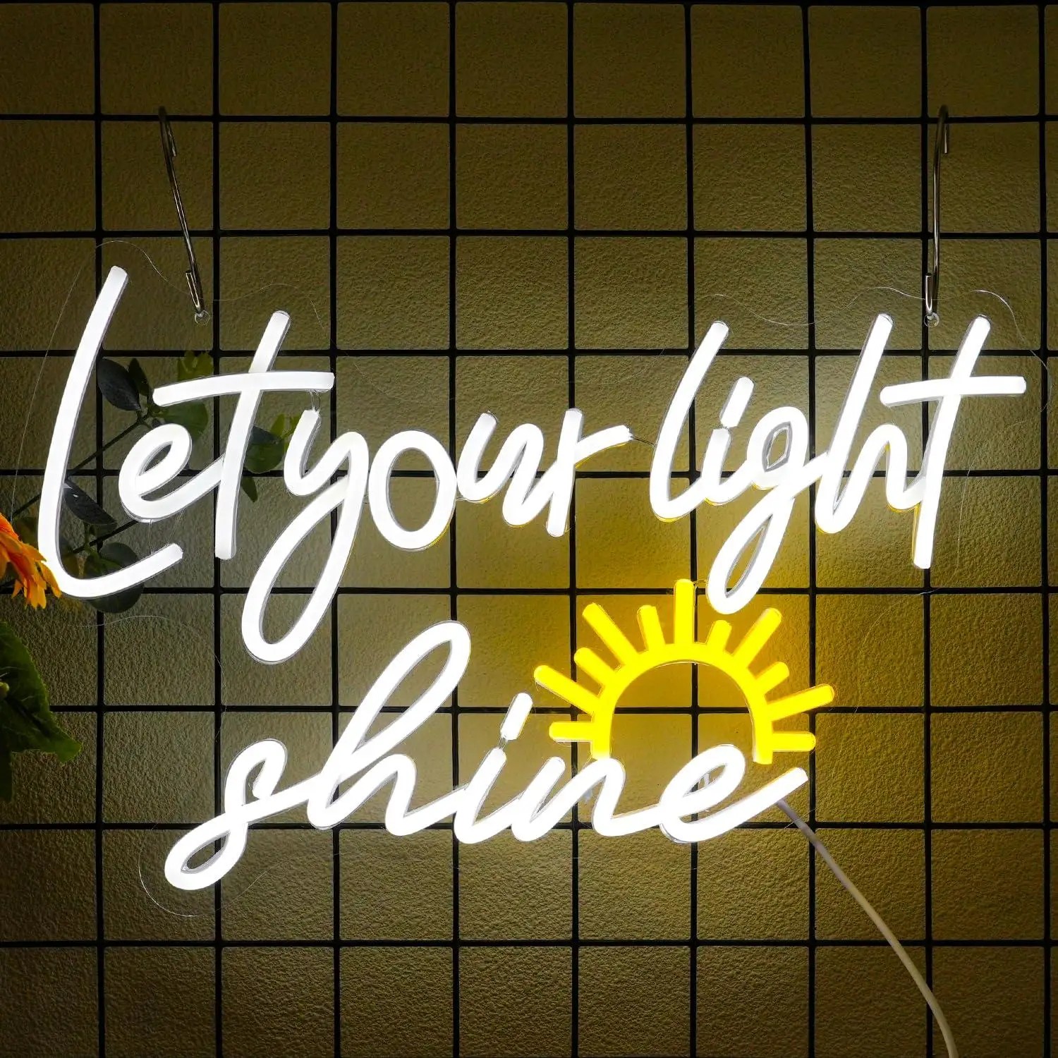

Неоновая вывеска Let Your Light Shine Христианский неоновый свет для декора стен Иисус Неоновая вывеска для молитвенной комнаты Пасха Религиозный церковный декор