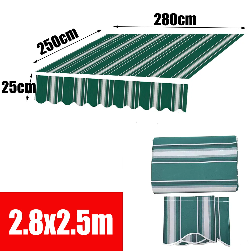 Patio Luifel Intrekbare Luifel Vervanging Waterdichte Stof 12x10ft Dek Shelter Top Stof Schaduw Zeil Mode Strepen