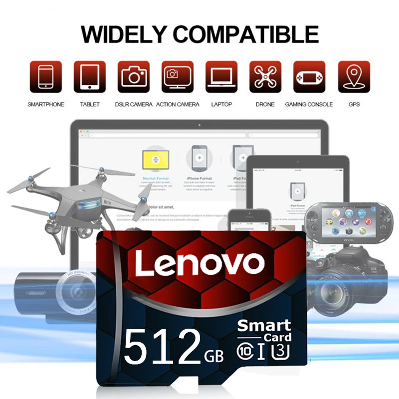 New Original Lenovo Micro SD Card 2TB 1TB 512GB High Speed Memory Card 256GB 128GB Class TF Card for Drone Equipment Audio PC