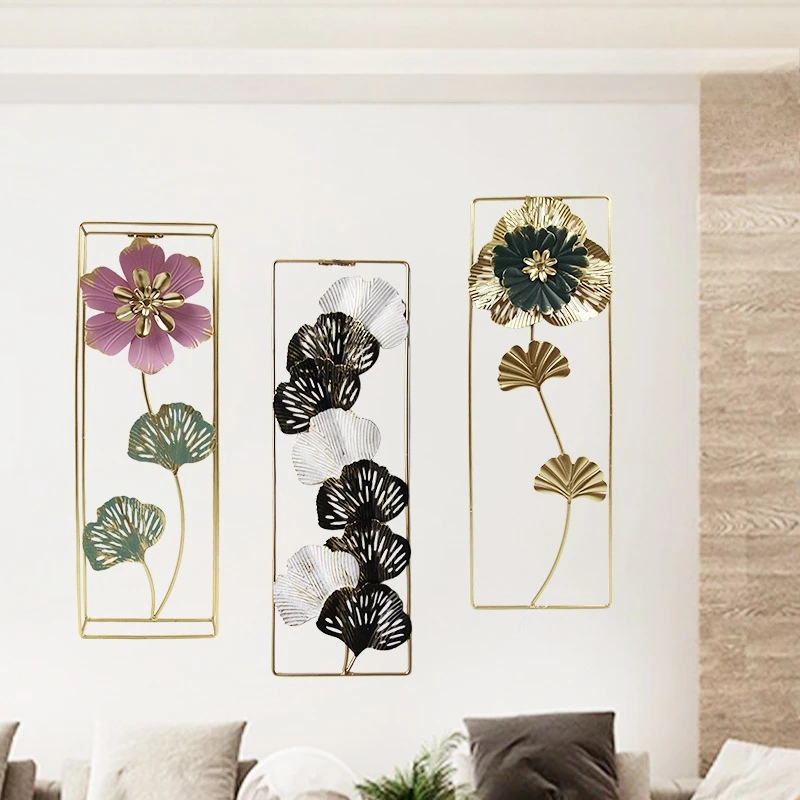 

Modern 3D Floral Iron Wall Decor Colorful Flower Art for Sofa Backdrop or Bedhead Minimalist Style Wall Decorations