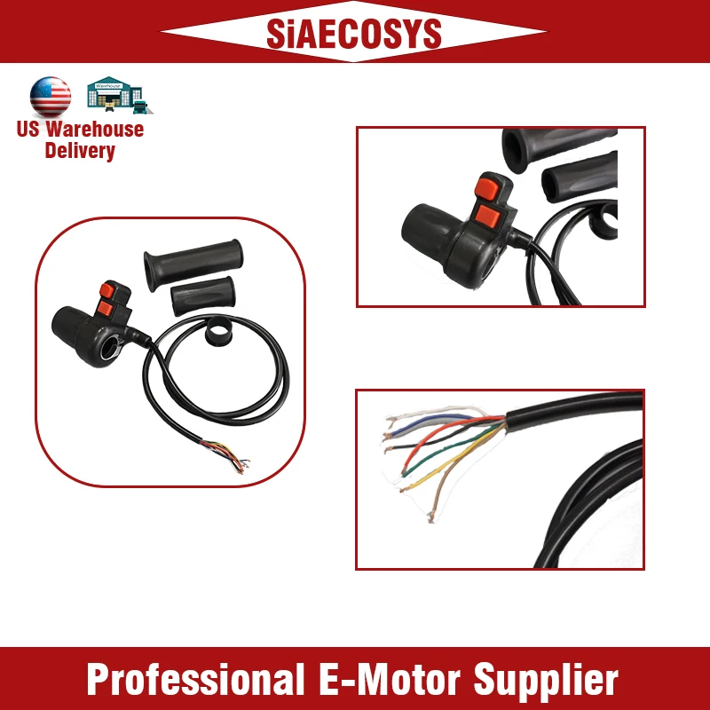 

US Warehouse Electric Motorcycle Handle Bar Half Twist Throttle with Voltage Display and Ignition Start Key