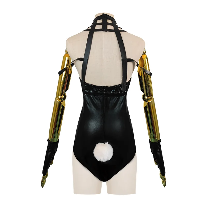 Anime Yor Forger Cosplay Costumes SPY×FAMILY Bunny Girls Sexy Hollow Out Bandage Bodysuit Faux Leather Latex Catsuit Drop Ship