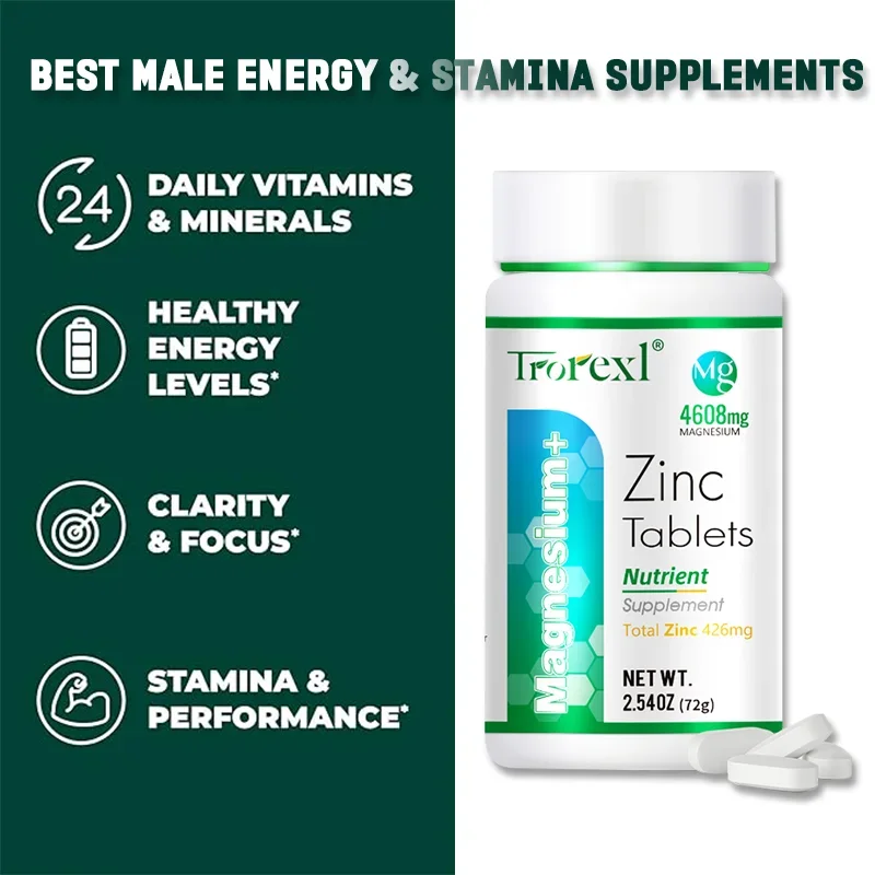 Nature Muscle Recovery and Endurance Supplement for Men and Women, Zinc Magnesium Supplement, Increase vitality, Immune Health