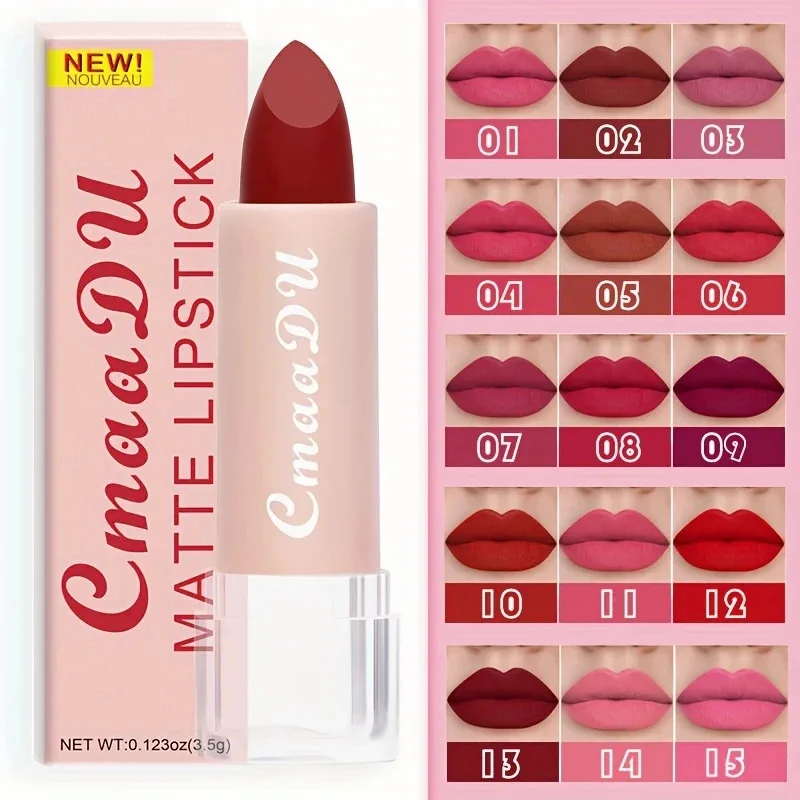 1 Uds lápiz labial mate terciopelo lápiz labial mate taza antiadherente de larga duración brillo de labios hidratante resistente al agua tonos clásicos de moda