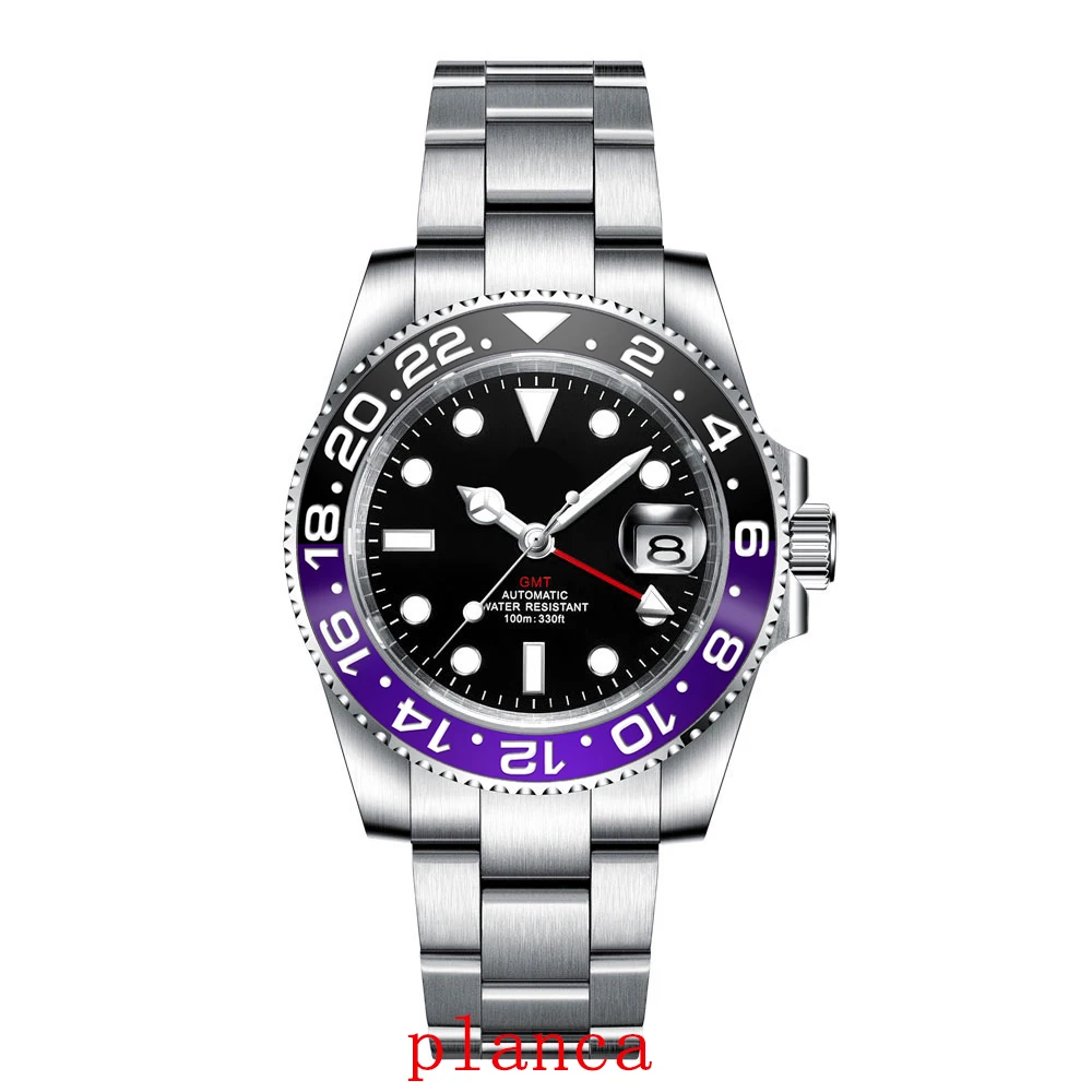 Orologio meccanico automatico luminoso da uomo da 40 mm con movimento NH34 in vetro zaffiro