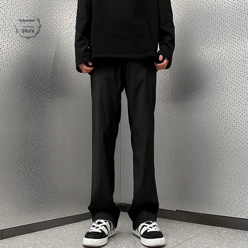 

Мужские брюки Ele Slim Fit: модные повседневные брюки с разрезами в стиле High Street, весенняя коллекция, молодежный дизайн