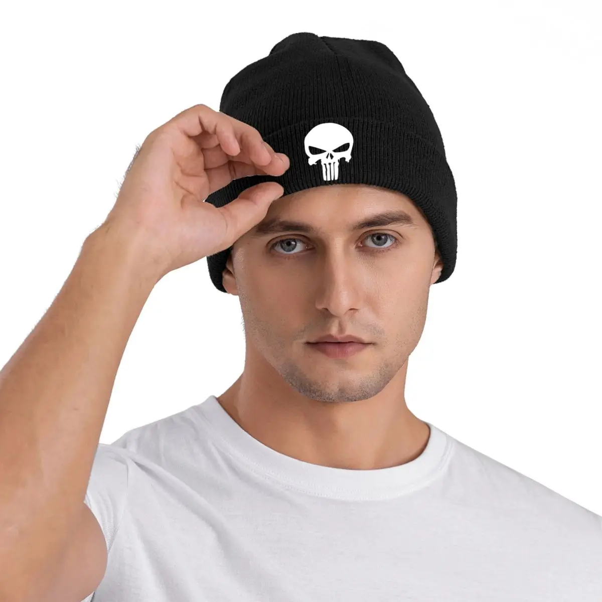 Punisher Beanie Hats inspired Bonnet Hats Female Male Street Kpop Knitted Hat Spring Design Warm Caps