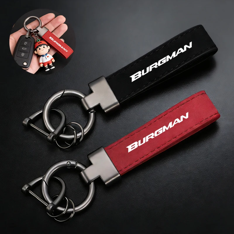 

Брелок из замши для мотоциклов Suzuki BURGMAN 650 400 125 200 250 AN650 AN400 AN125 AN200, с пряжкой-подковой, украшение