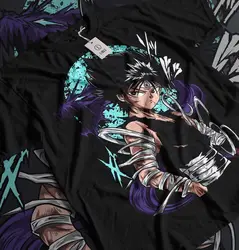 Hiei Yu Yu Hakusho T-shirt Kuwabara Kurama Yusuke Hiel Anime Manga Black Shirt