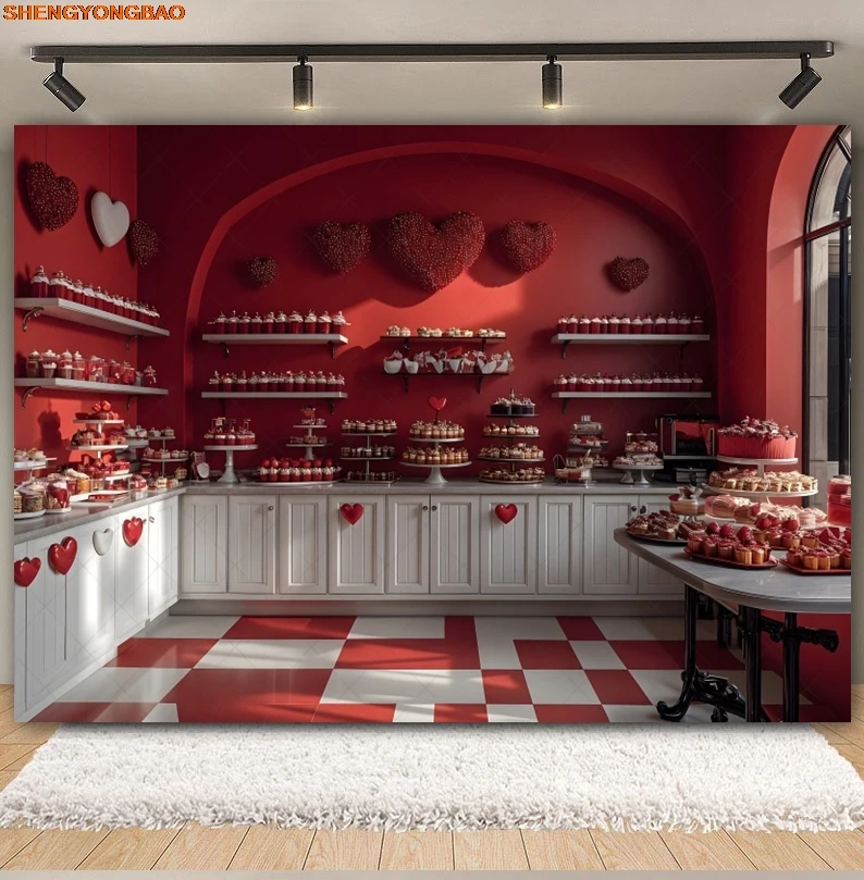 Valentine's Day Photography Backdrops February 14 Roses Wooden Arch Wedding Party Couple Portrait Decor Background Photo studio